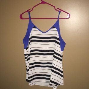 Blue and white tank top